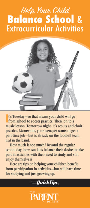 Help Your Child Balance School & Extracurricular Activities
