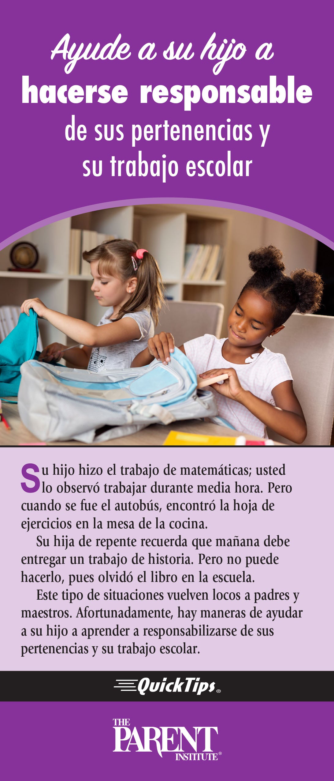 Help Your Child Take Responsibility for Belongings and Schoolwork (Electronic)