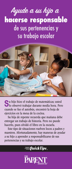 Help Your Child Take Responsibility for Belongings and Schoolwork (Electronic)