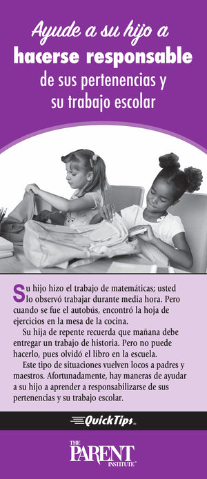 Help Your Child Take Responsibility for Belongings and Schoolwork
