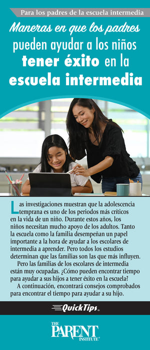 Ways Busy Families Can Help Children Succeed in Middle School (Electronic)