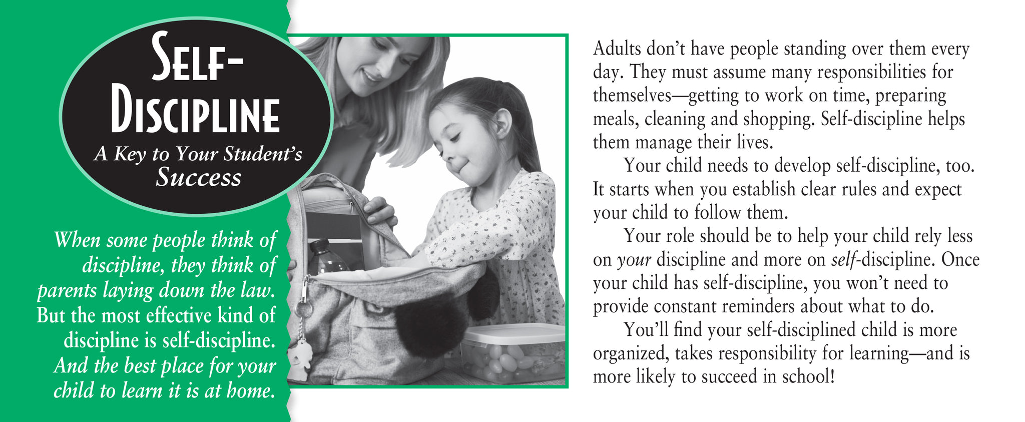 Self-Discipline: A Key to Your Student's Success