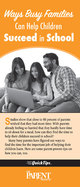 Ways Busy Families Can Help Children Succeed in School QuickTips Brochure