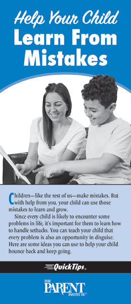 Help Your Child Learn from Mistakes QuickTips Brochure for Families