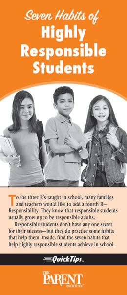 Seven Habits of Highly Responsible Students QuickTips Brochure for Families
