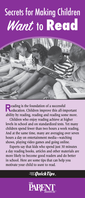 Secrets for Making Children Want to Read QuickTips Brochure