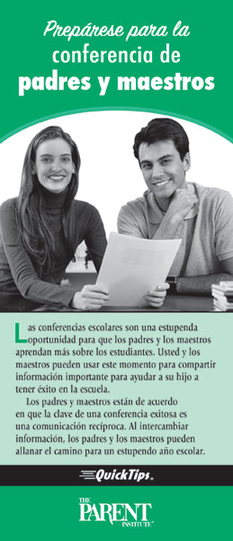 Get Ready for the Parent-Teacher Conference QuickTips Brochure in Spanish