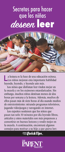 Secrets for Making Children Want to Read QuickTips Brochure in Spanish
