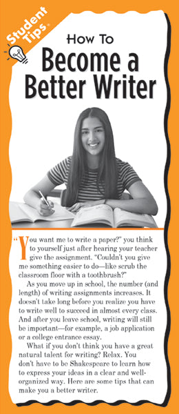 How to Become a Better Writer Student Tips Brochure