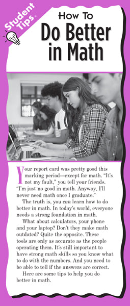 How to Do Better in Math Student Tips Brochure from The Parent Institute