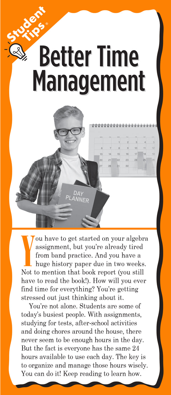 Better Time Management Student Tips brochure