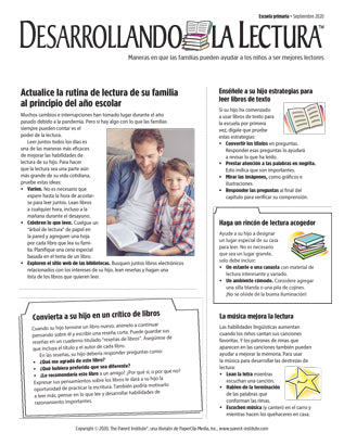 Desarrollando la lectura en la escuela primaria newsletter