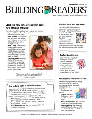 Building readers reading readiness newsletter