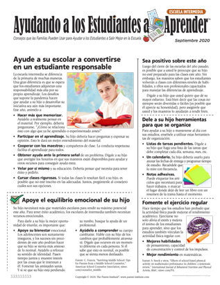 Ayudando a los estudiantes a aprender newsletter para los padres de la escuela intermedia