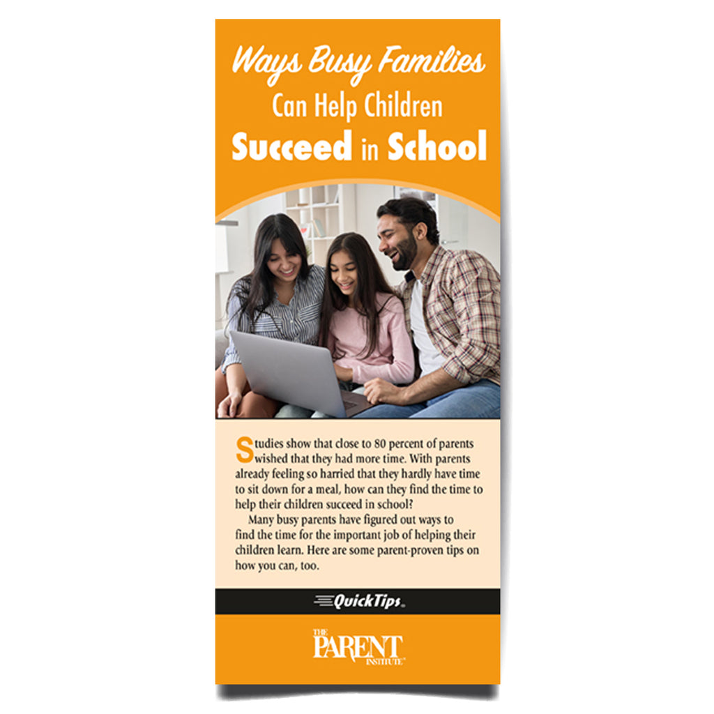 Ways Busy Families Can Help Children Succeed in School QuickTips Brochure