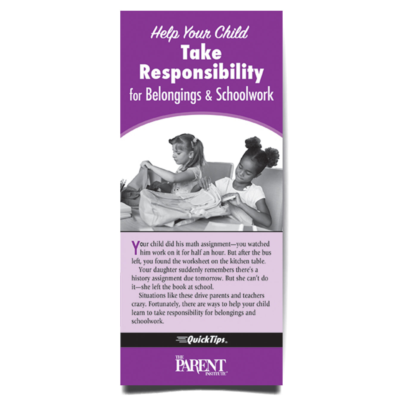 Help Your Child Take Responsibility for Belongings & Schoolwork QuickTips Brochure