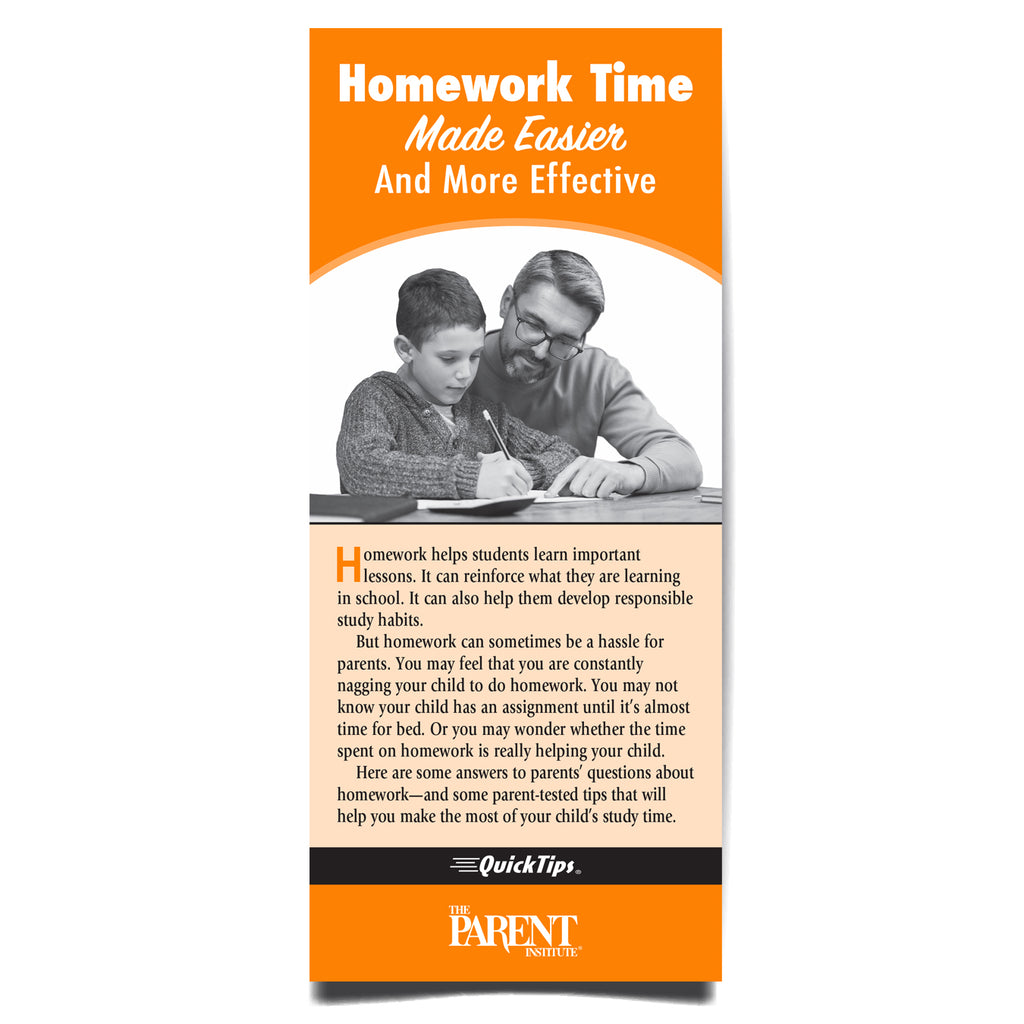 Homework Time Made Easier And More Effective QuickTips Brochure
