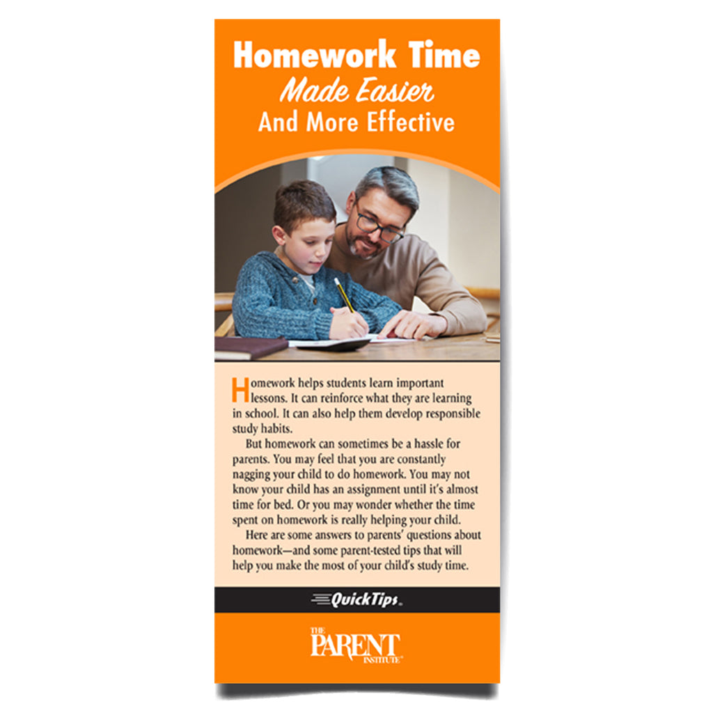 Homework Time Made Easier and More Effective QuickTips Brochure
