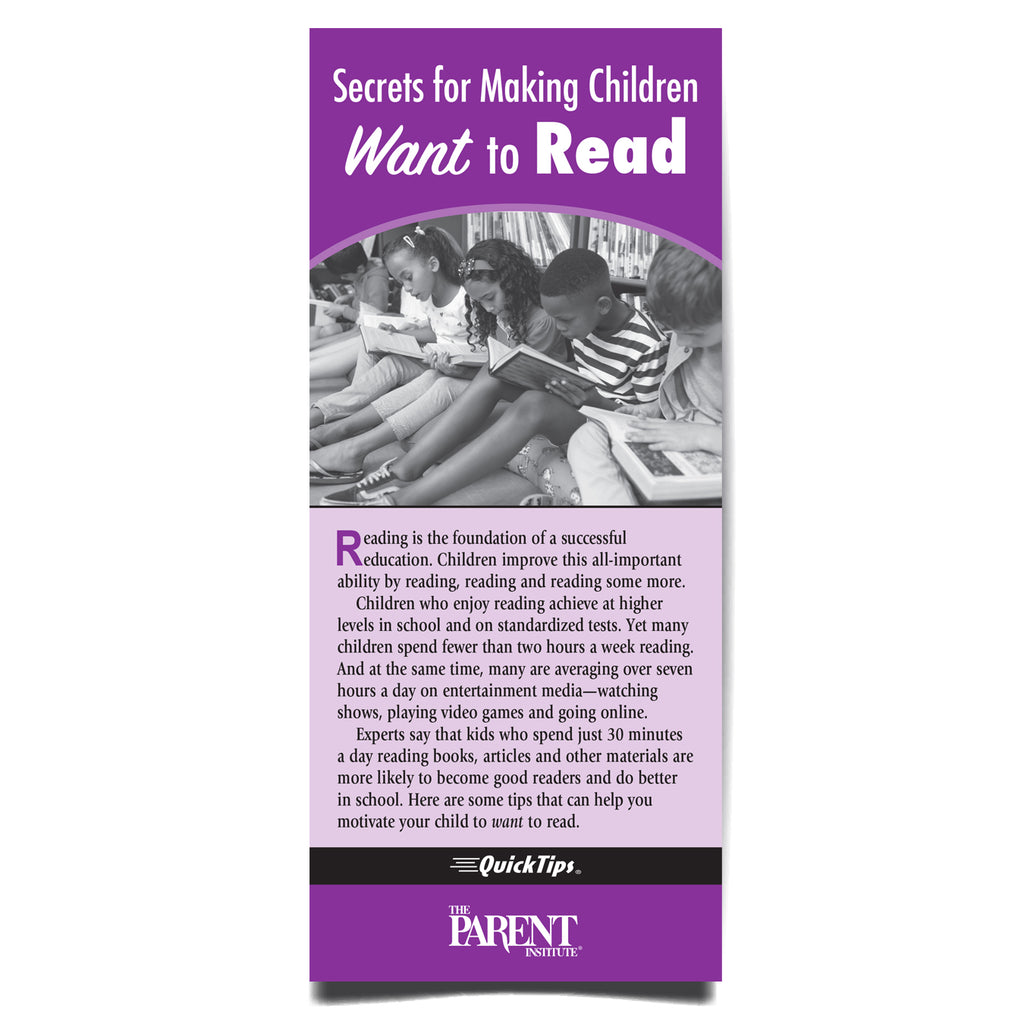 Secrets for Making Children Want to Read QuickTips Brochure