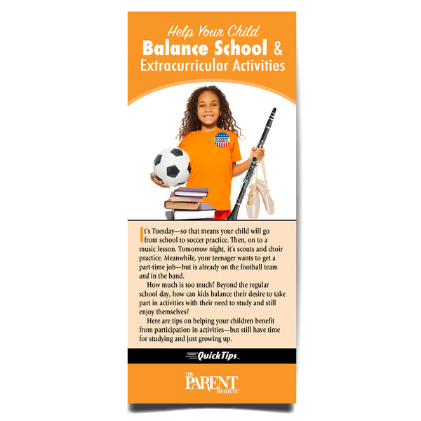 Help Your Child Balance School and Extracurricular Activities brochure