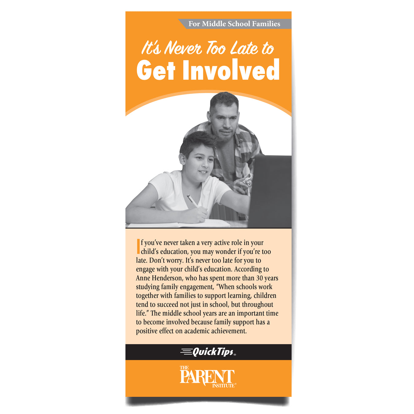 It's Never Too Late to Get Involved brochure (Middle School)