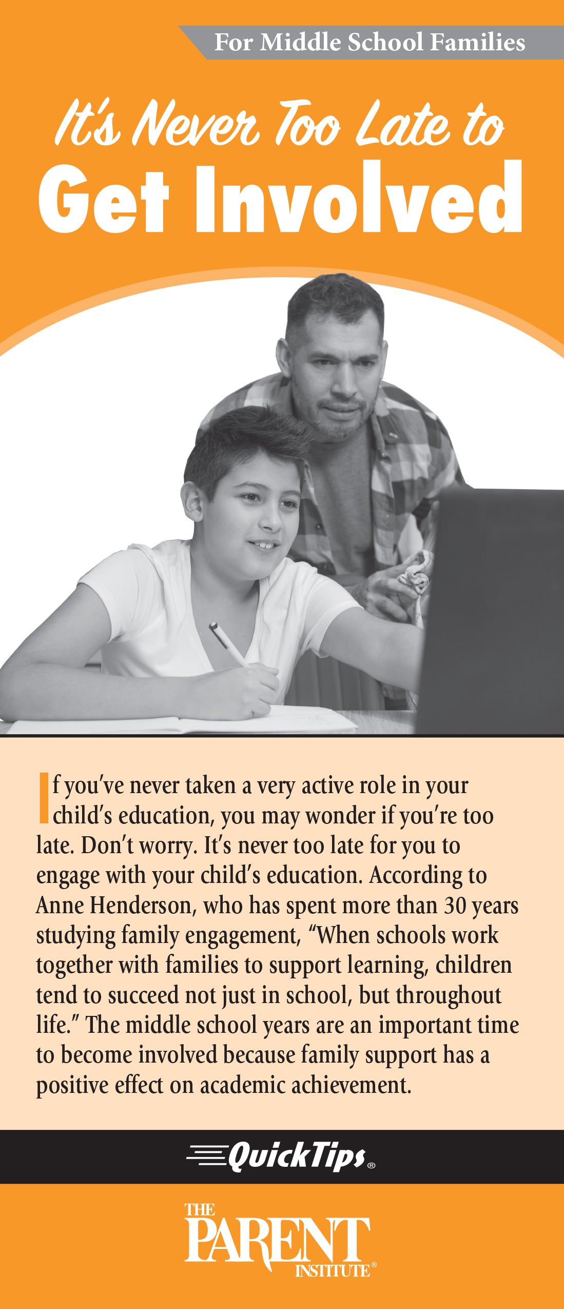 It's Never Too Late to Get Involved (Middle School)