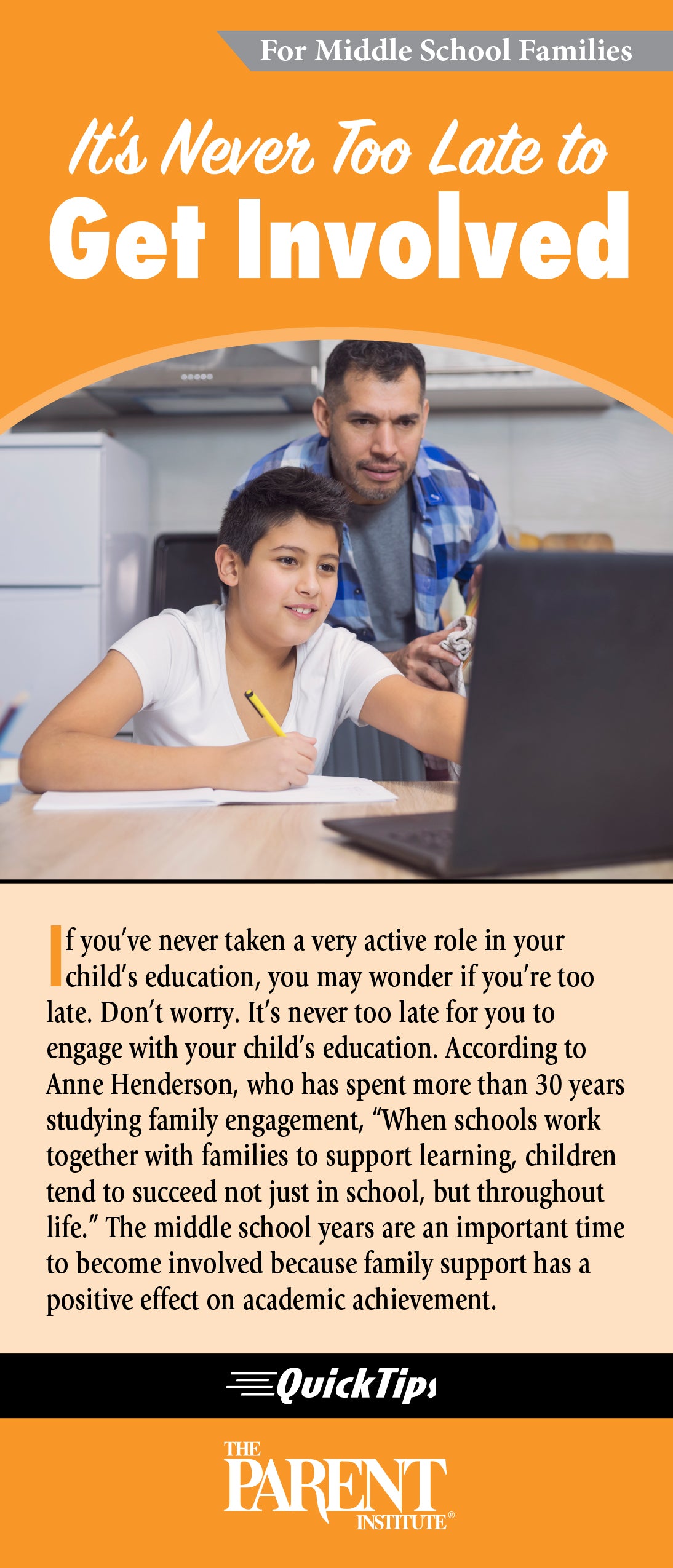 It's Never Too Late to Get Involved (Middle School Electronic)