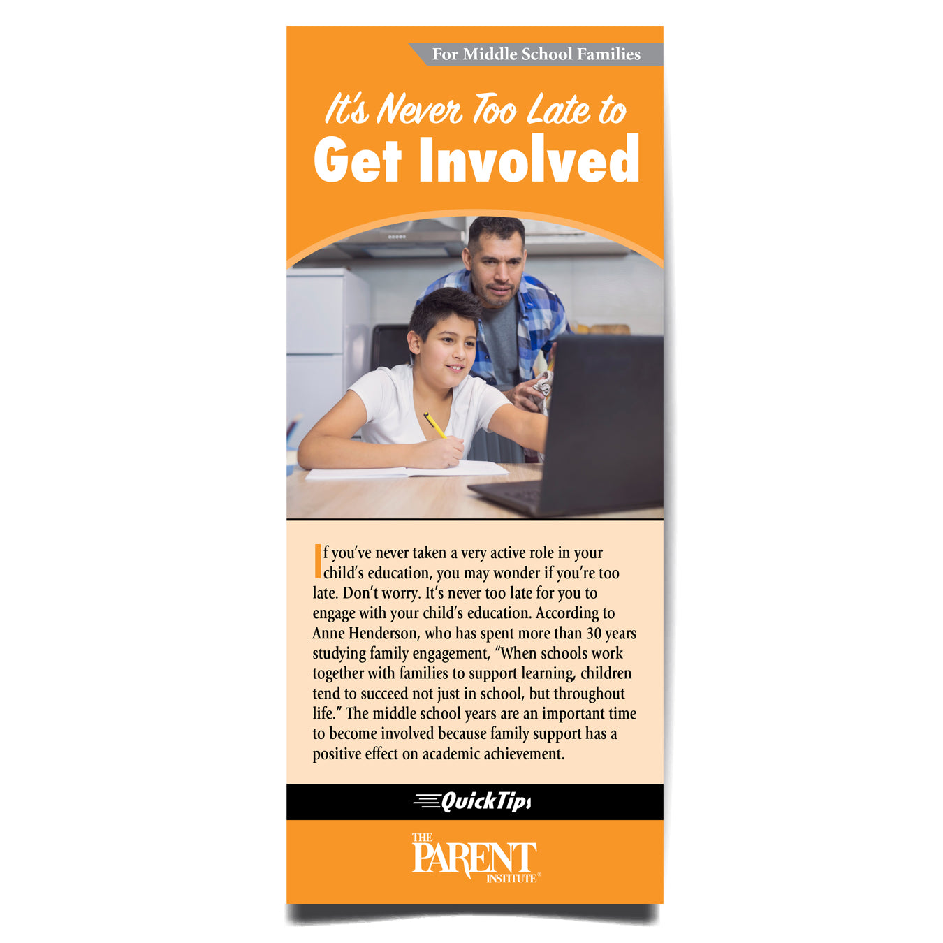 It's Never Too Late to Get Involved brochure (Middle School)