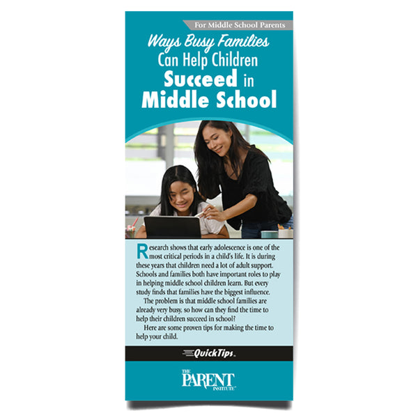 Ways Busy Parents Can Help Children Succeed in Middle School
