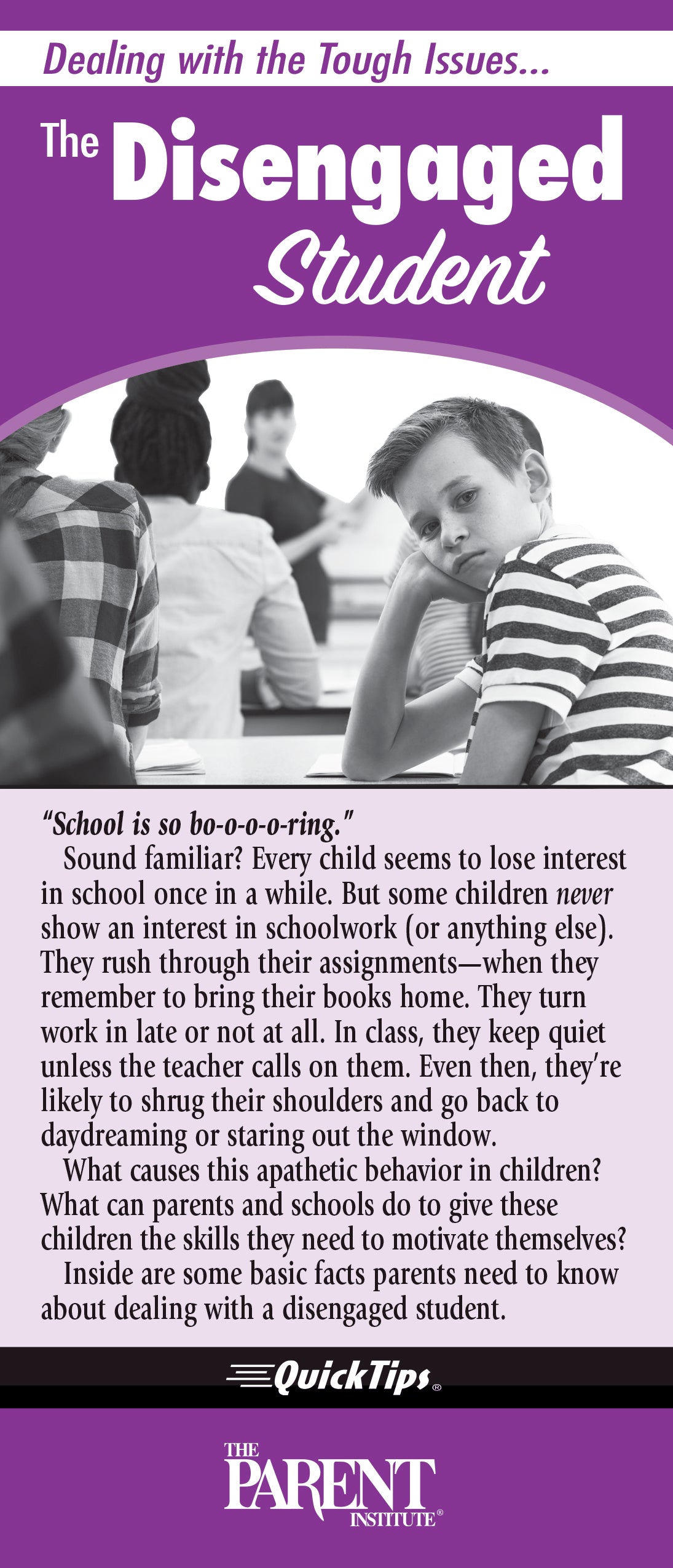 Dealing with the Tough Issues… The Disengaged Student