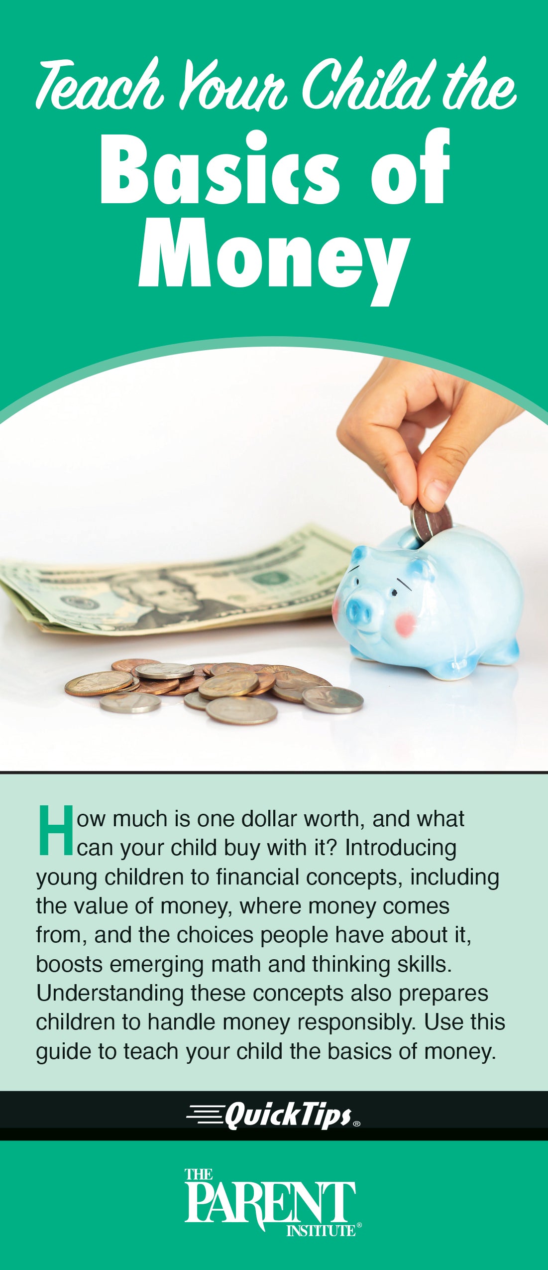 Teach Your Child the Basics of Money QuickTips Brochure for Families