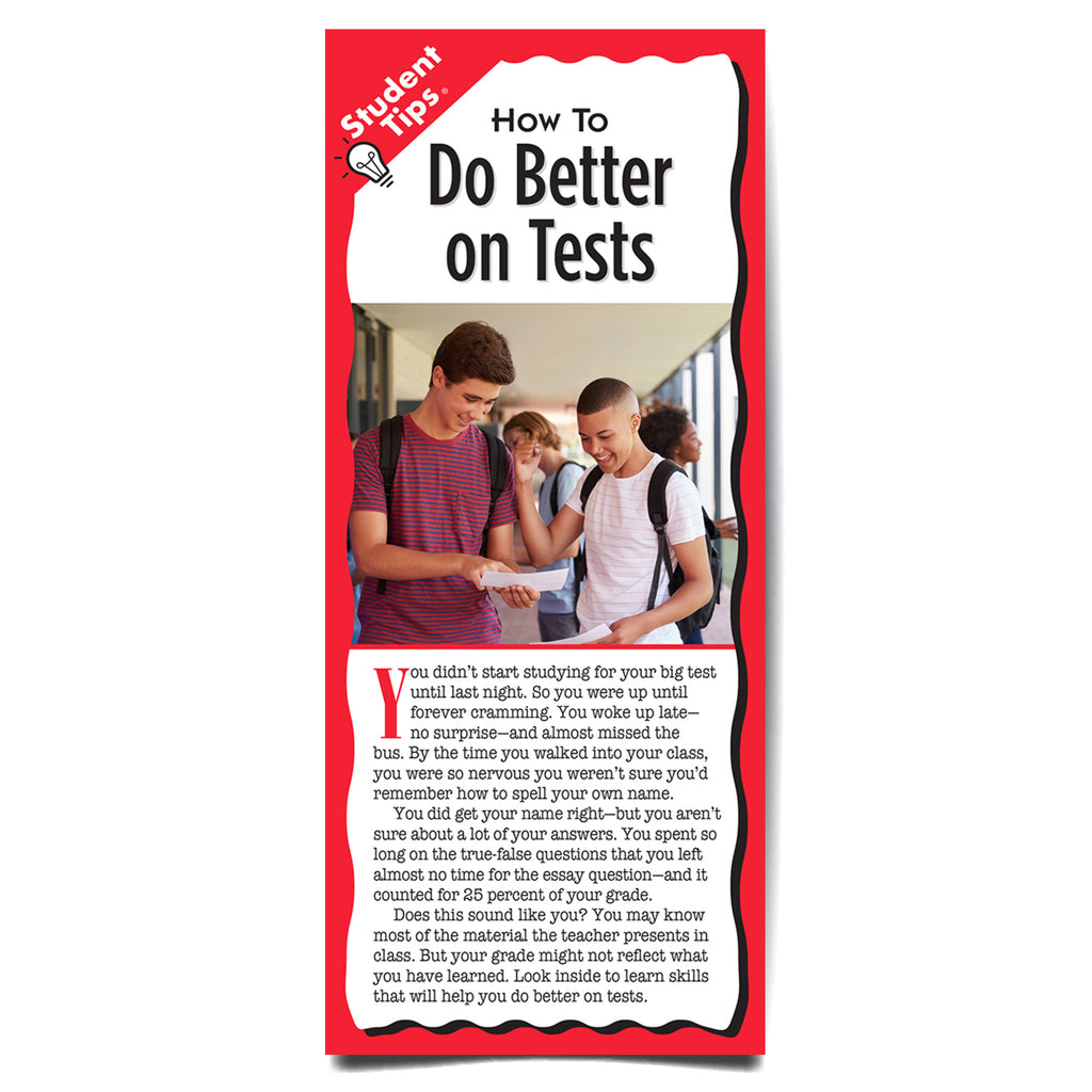How to Do Better on Tests Student Tips brochure