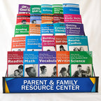 5-tier wire tabletop rack to display The Parent Institute's parent and family engagement resources