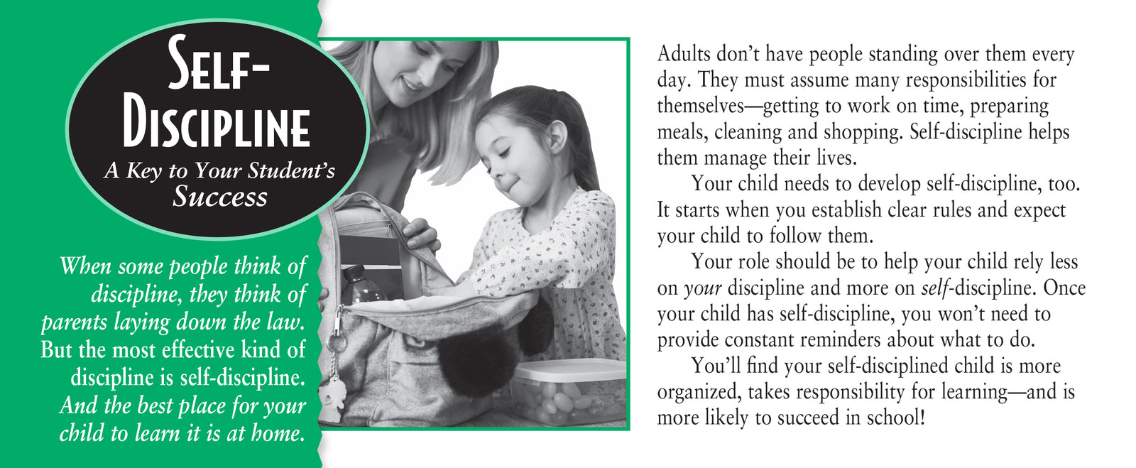 Self-Discipline: A Key to Your Student's Success