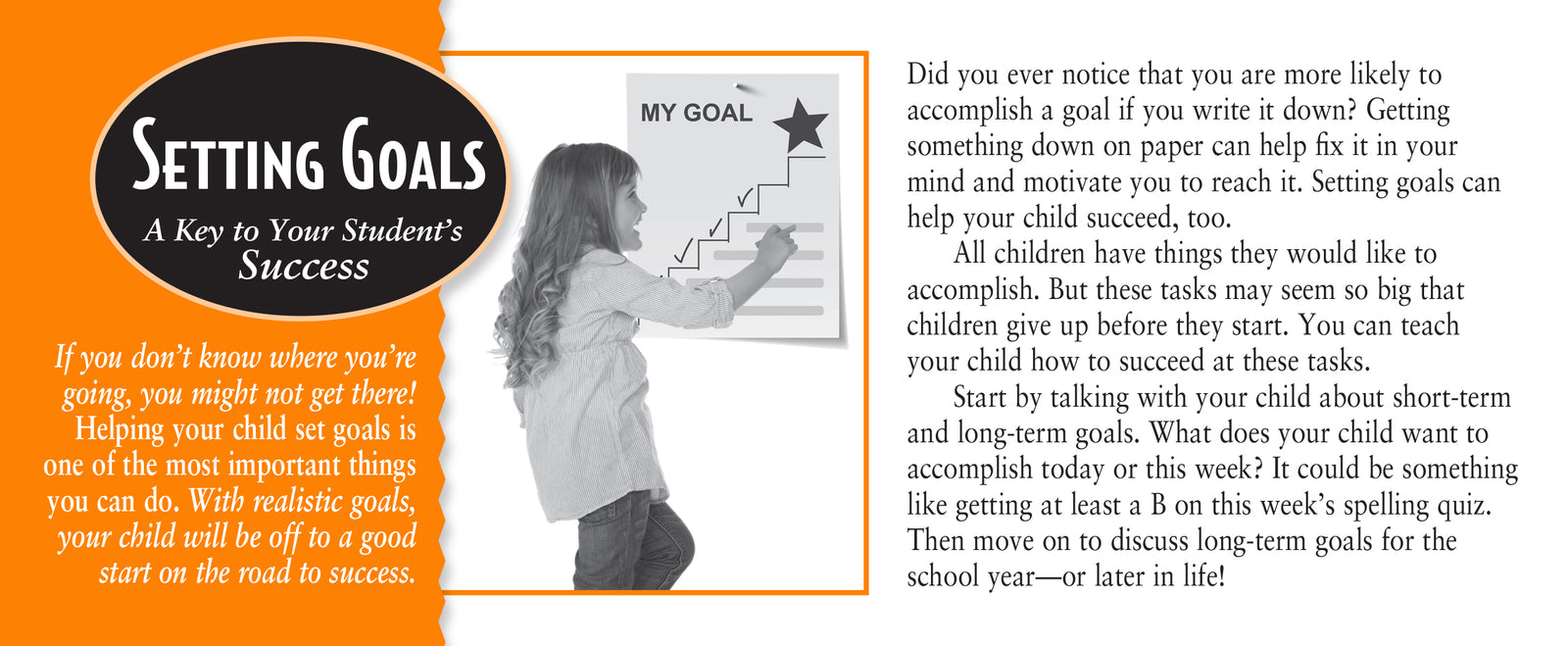 Setting Goals: A Key to Your Student's Success