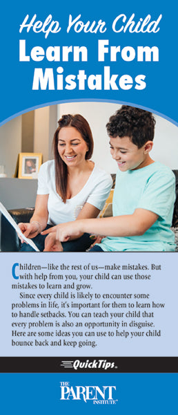 Help Your Child Learn from Mistakes QuickTips Brochure for Families