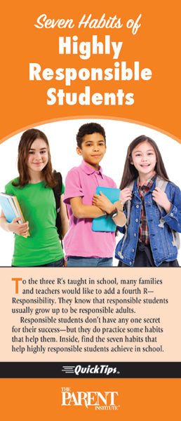 Seven Habits of Highly Responsible Students QuickTips Brochure for Families