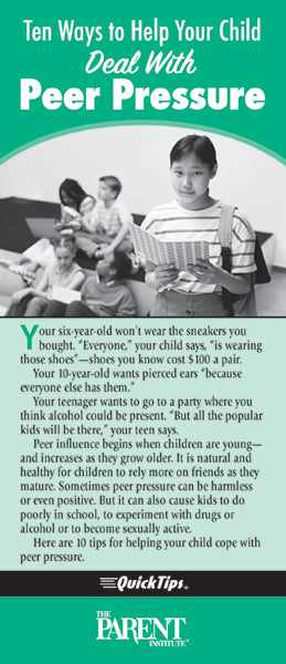 Ten Ways to Help Your Child Deal with Peer Pressure