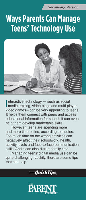 Ways Parents Can Manage Teens' Technology Use