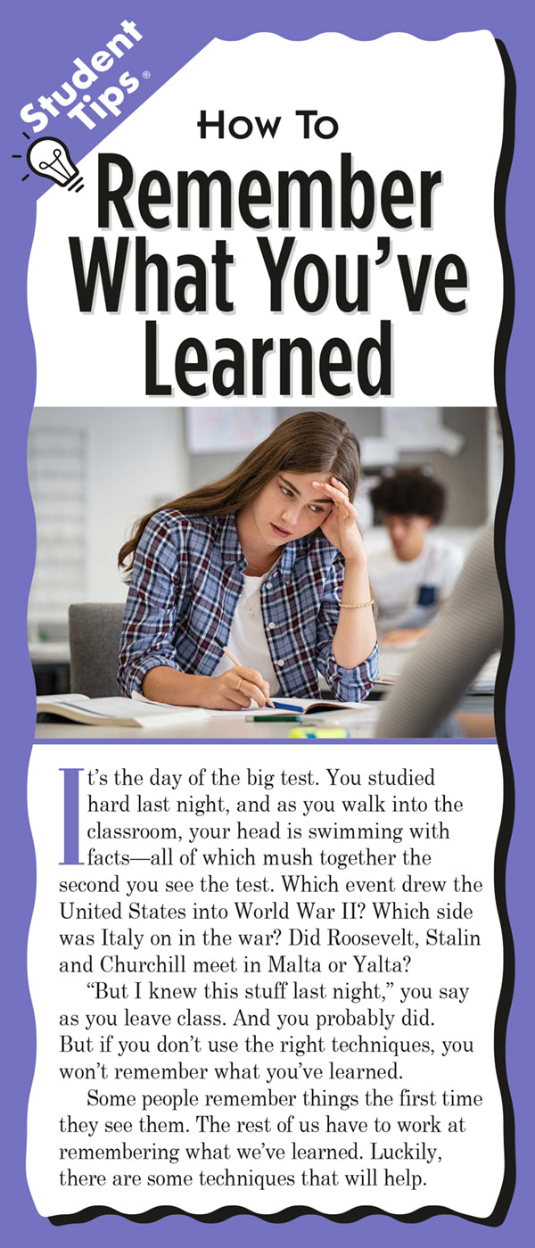 How to Remember What You've Learned Student Tip