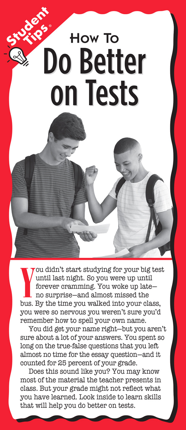 How to Do Better on Tests Student Tips brochure