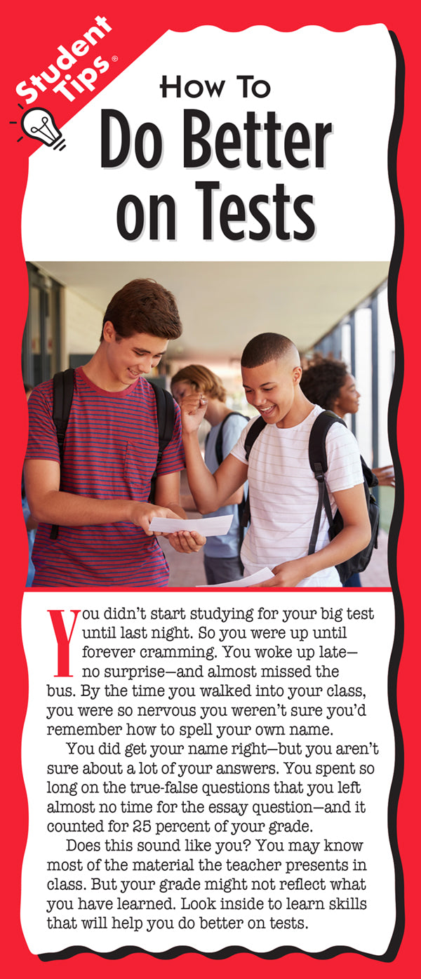 How to Do Better on Tests Student Tips brochure