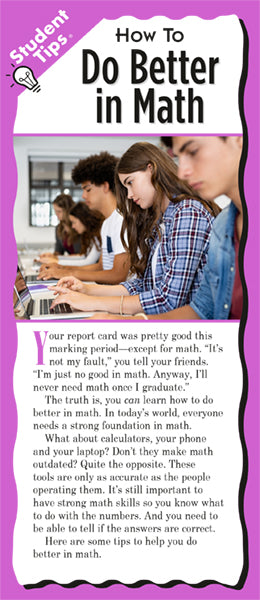 How to Do Better in Math Student Tips Brochure from The Parent Institute