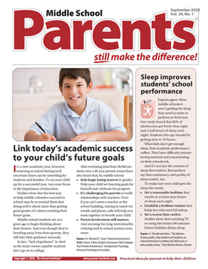 Parents still make the difference middle school newsletter